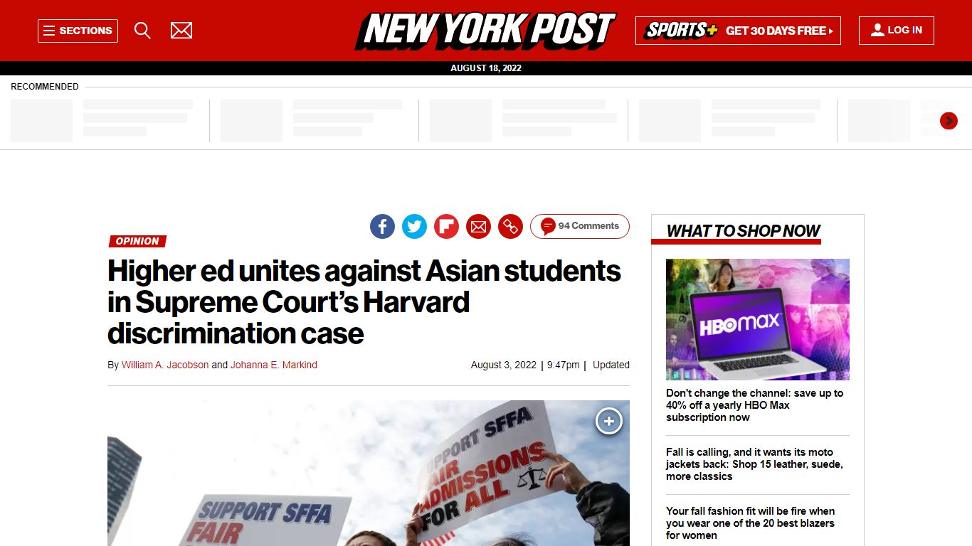 Higher ed vs. Asian students in Supreme Court's Harvard discrimination case